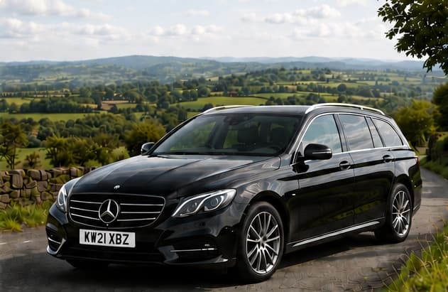 Estate car on a quiet countryside route